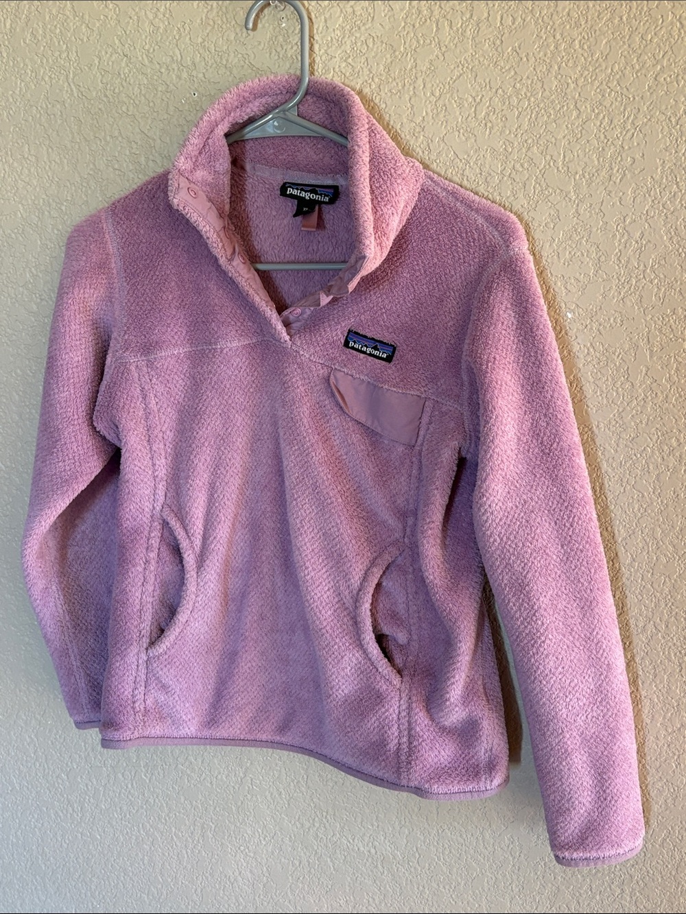 Patagonia Re-Tool Light Pink Fleece Snap Pullover